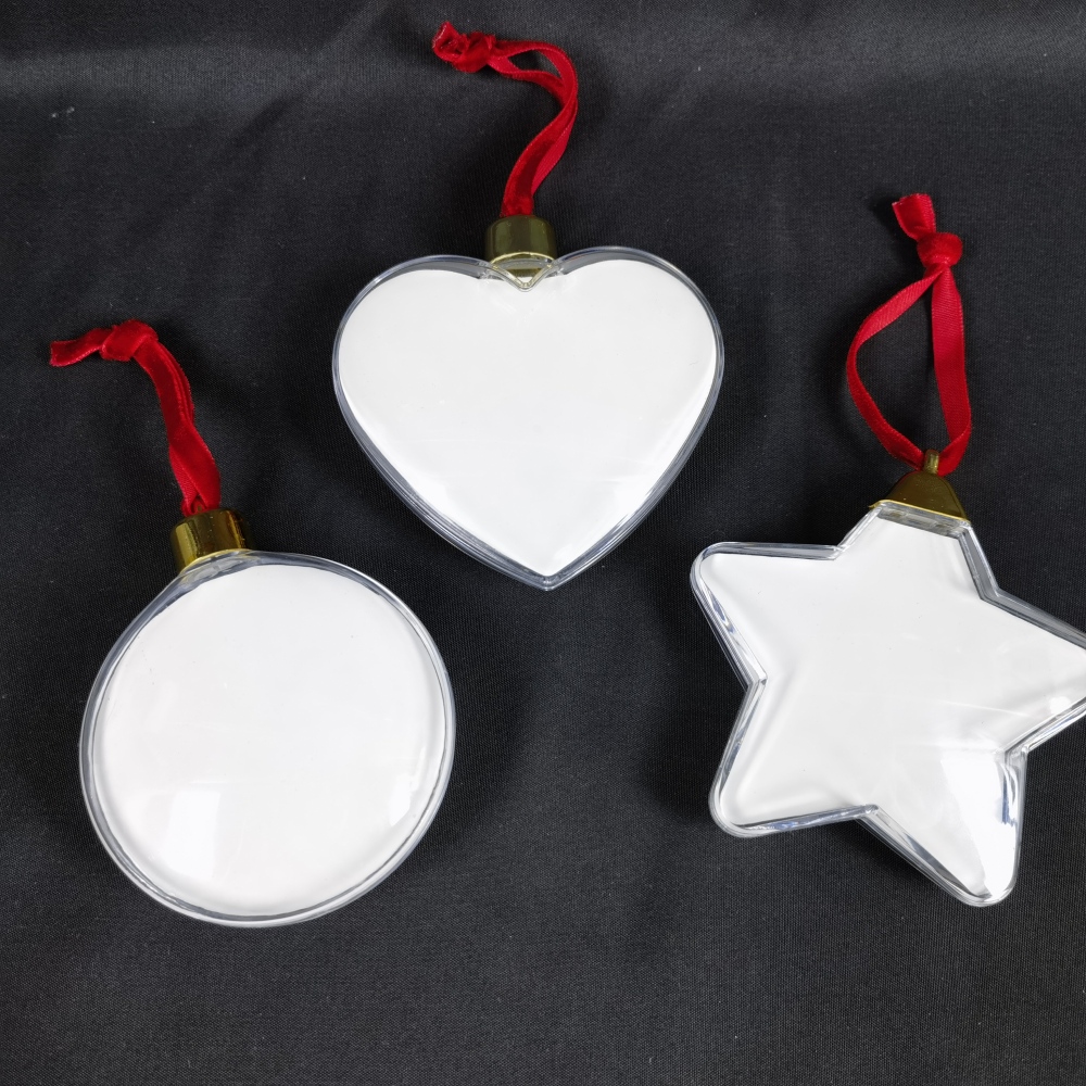 New Design Sublimation Blank MDF with Plastic Cover and Gold Hat Christmas Ornament  - Chinese Warehouse