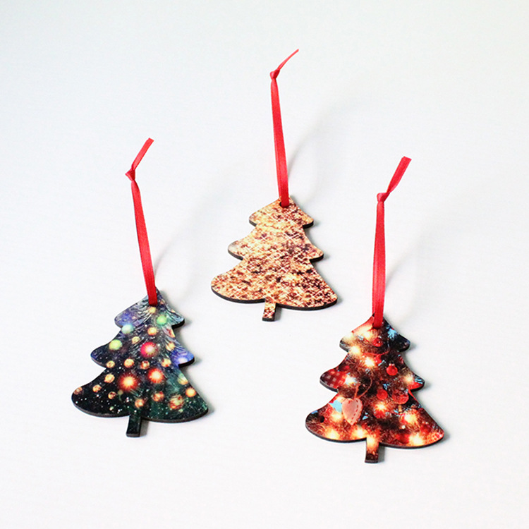 Presale - RTS US Warehouse Case of 100pcs Mixed Design MDF Sublimation Christmas Hanging Ornaments
