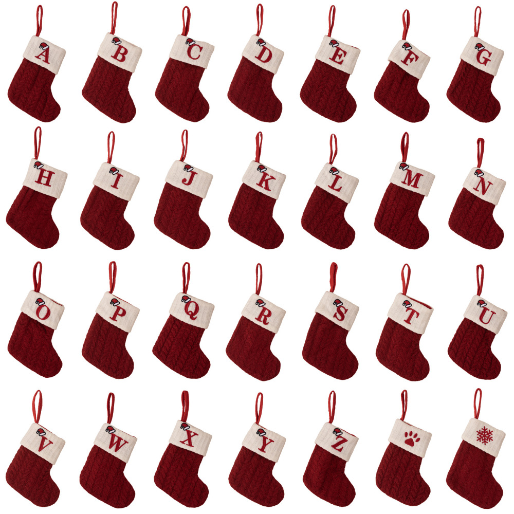 7.87" *3.94" Christmas Ornaments Christmas Stocking With Letter - Chinese Warehouse