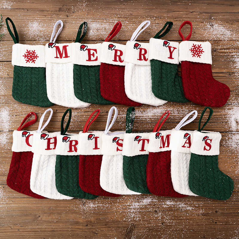 7.87" *3.94" Christmas Ornaments Christmas Stocking With Letter - Chinese Warehouse