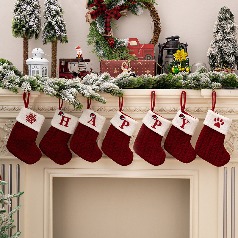 7.87" *3.94" Christmas Ornaments Christmas Stocking With Letter - Chinese Warehouse