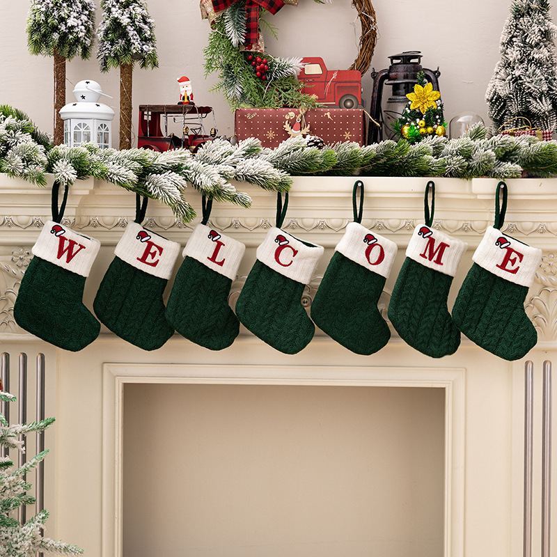 7.87" *3.94" Christmas Ornaments Christmas Stocking With Letter - Chinese Warehouse