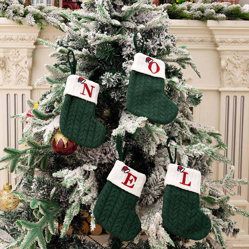 7.87" *3.94" Christmas Ornaments Christmas Stocking With Letter - Chinese Warehouse