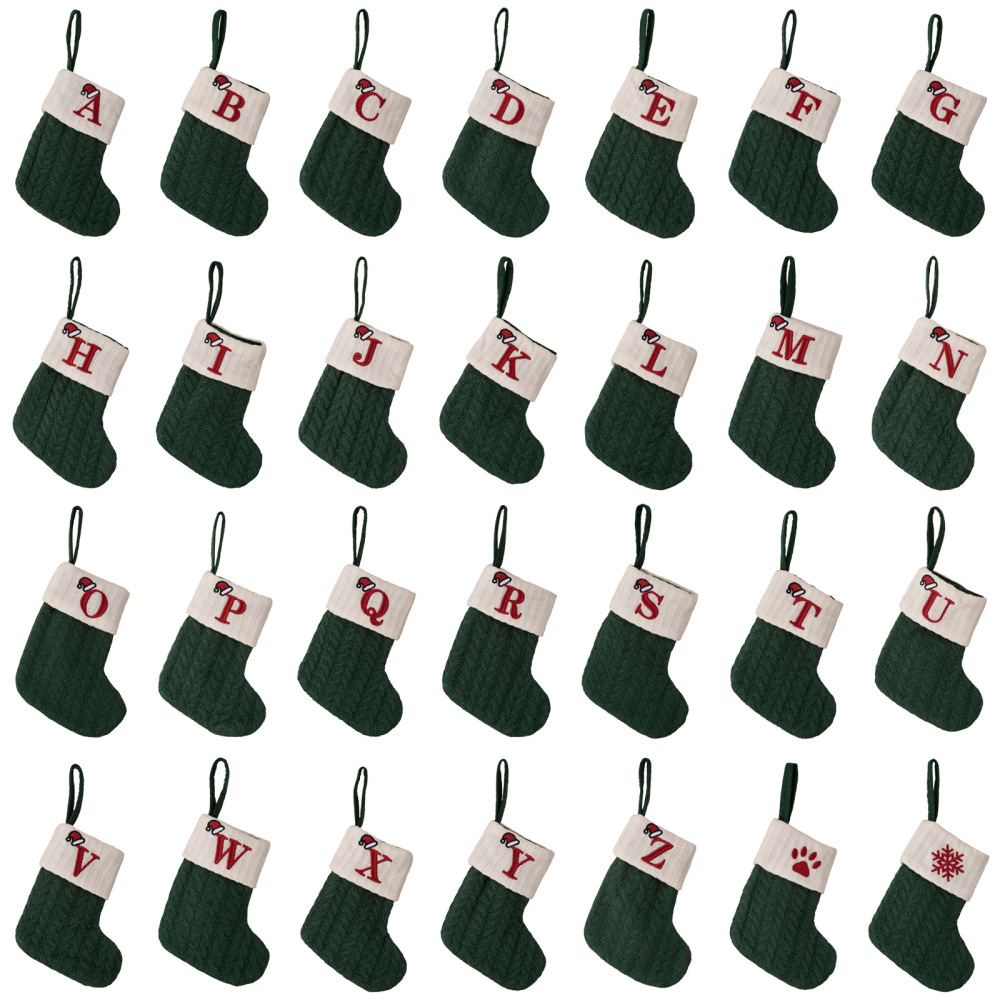 7.87" *3.94" Christmas Ornaments Christmas Stocking With Letter - Chinese Warehouse