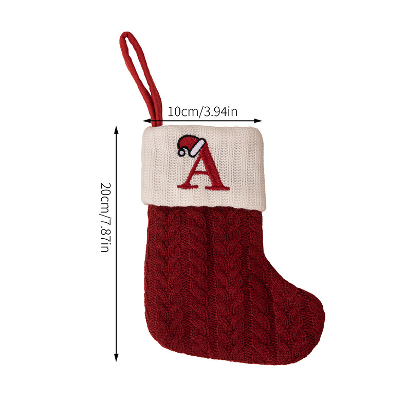 7.87" *3.94" Christmas Ornaments Christmas Stocking With Letter - Chinese Warehouse