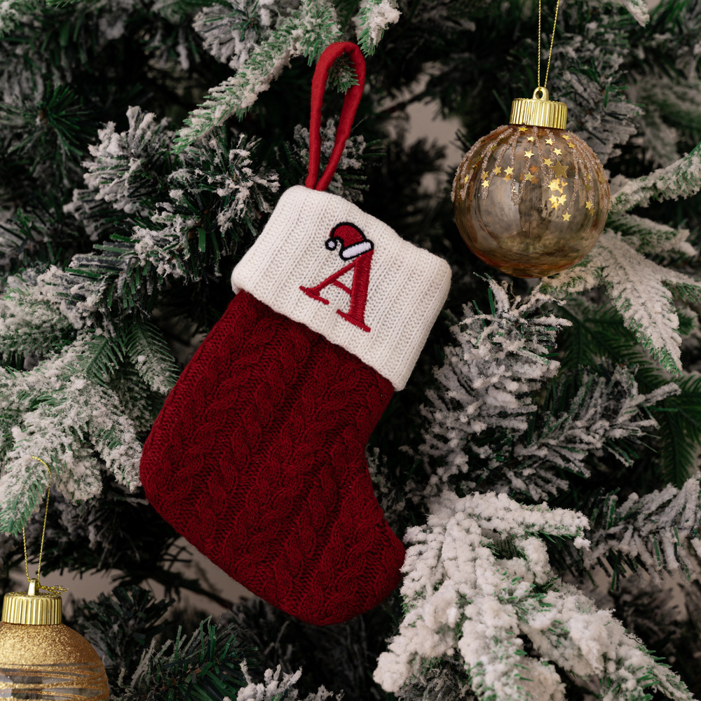 7.87" *3.94" Christmas Ornaments Christmas Stocking With Letter - Chinese Warehouse