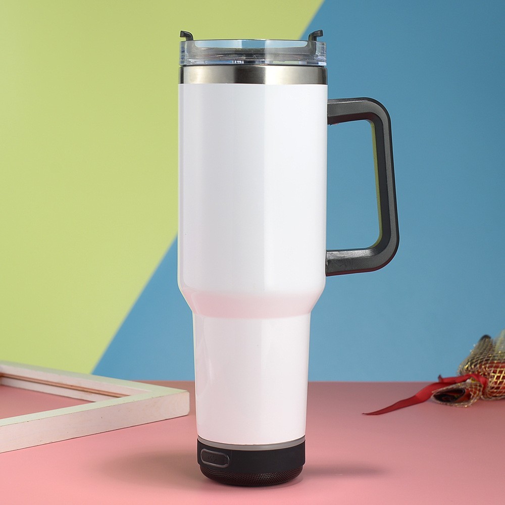 RTS Chinese Warehouse Case of 20pack 40oz Sublimation  Bluetooth Tumblers wiht Plastic Straw&Lids&Speaker