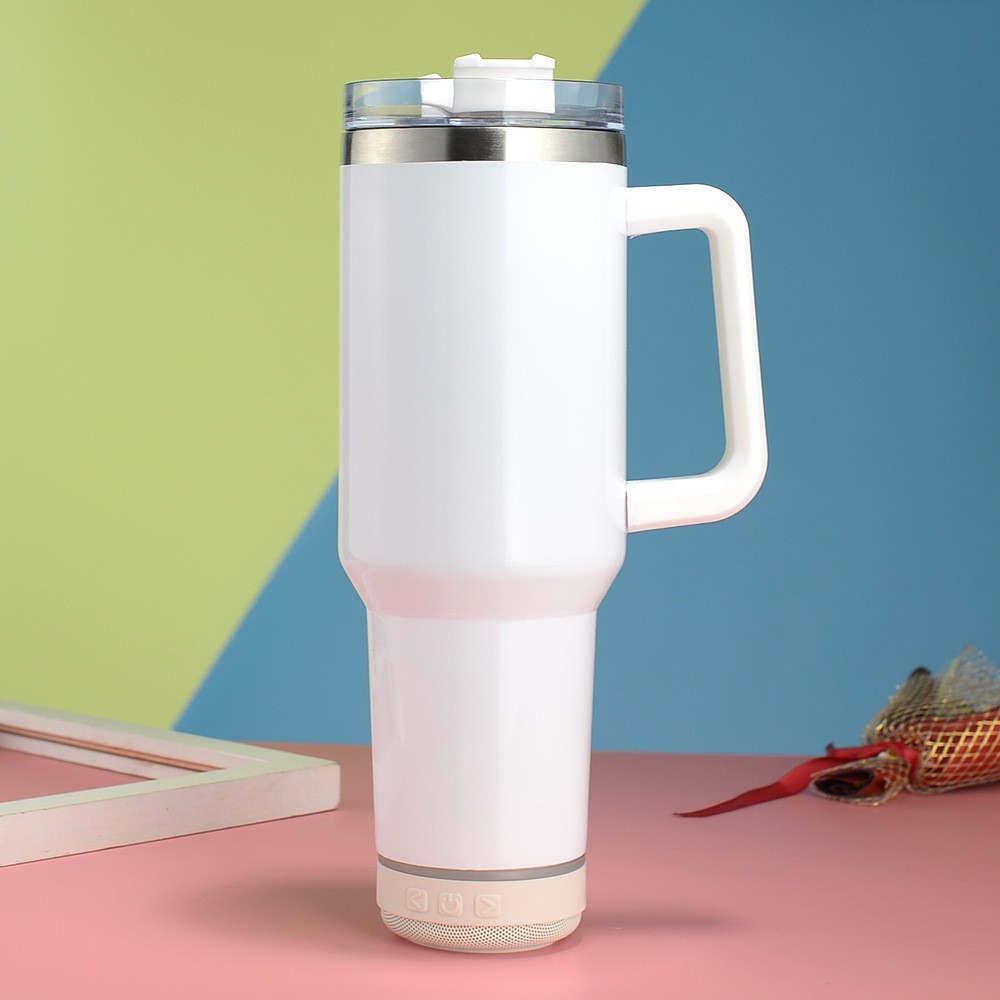 RTS Chinese Warehouse Case of 20pack 40oz Sublimation  Bluetooth Tumblers wiht Plastic Straw&Lids&Speaker