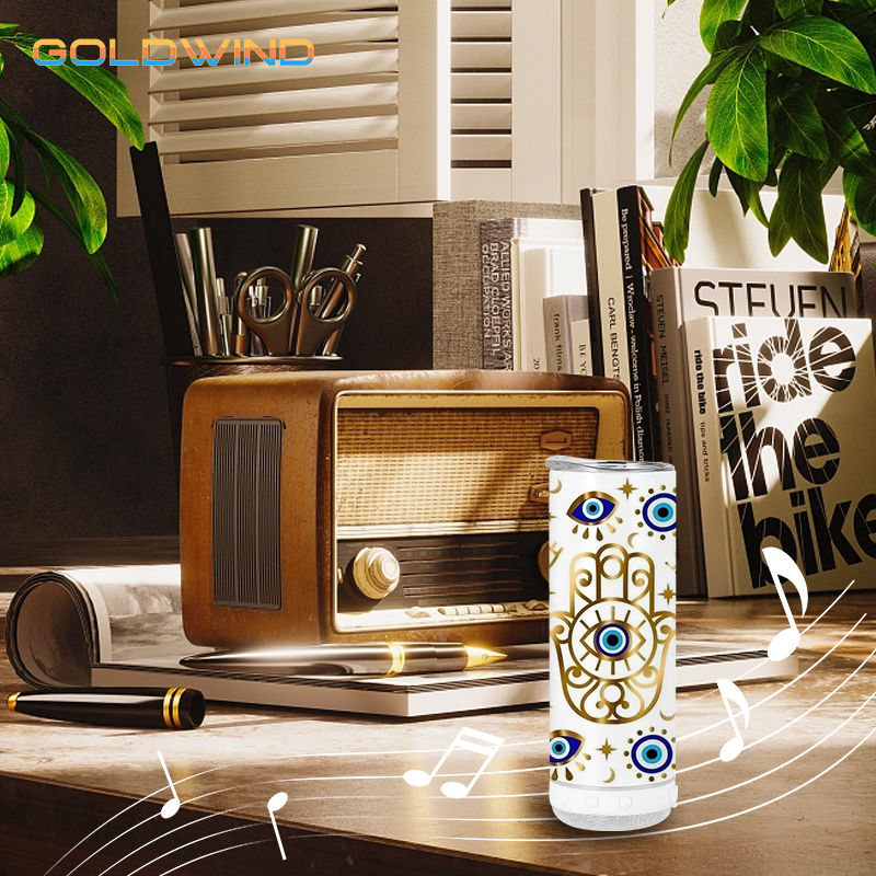 Presale RTS US Warehouse Case of 25pack 12oz Sublimation Skinny Bluetooth Tumblers with Lids& Black Speaker