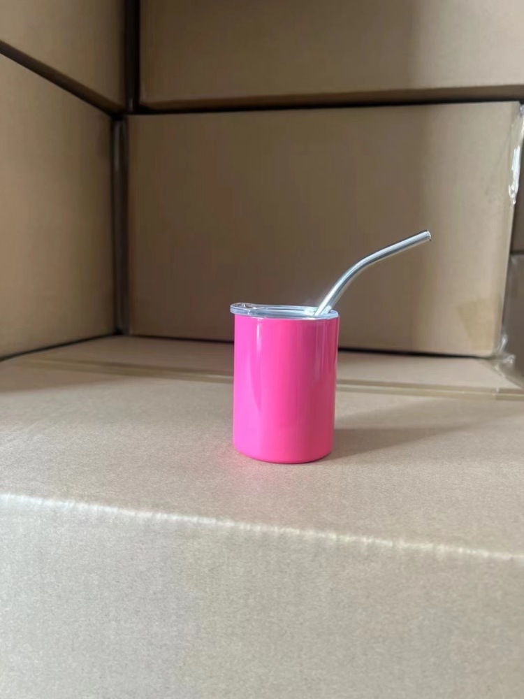 New design of Macron Color 3oz Sublimation Straight Skinny Mini  Shot Tumbler With Straw - Chinese Warehouse