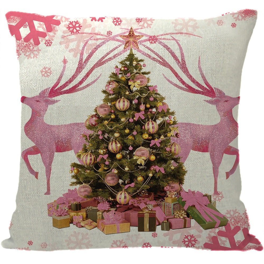 Christmas Design Pink Santa pillowcase - Chinese Warehouse