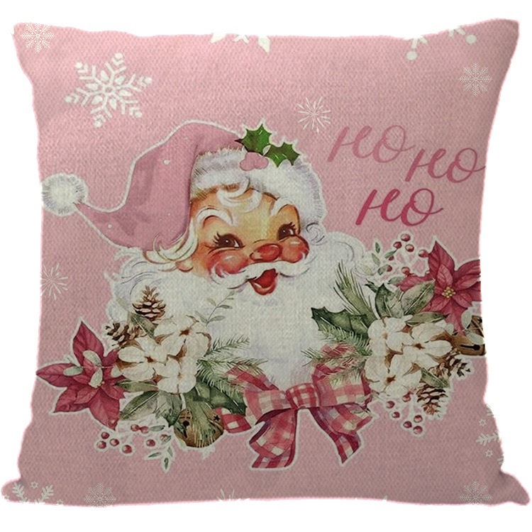 Christmas Design Pink Santa pillowcase - Chinese Warehouse