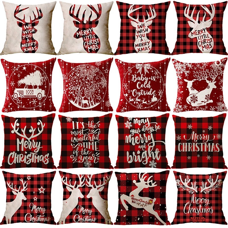Christmas Design Elk/Snowman pillowcase - Chinese Warehouse