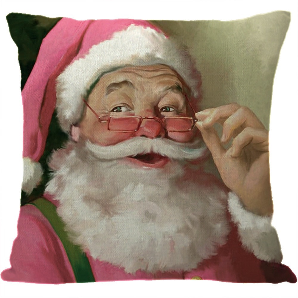 Christmas Design Pink Santa pillowcase - Chinese Warehouse