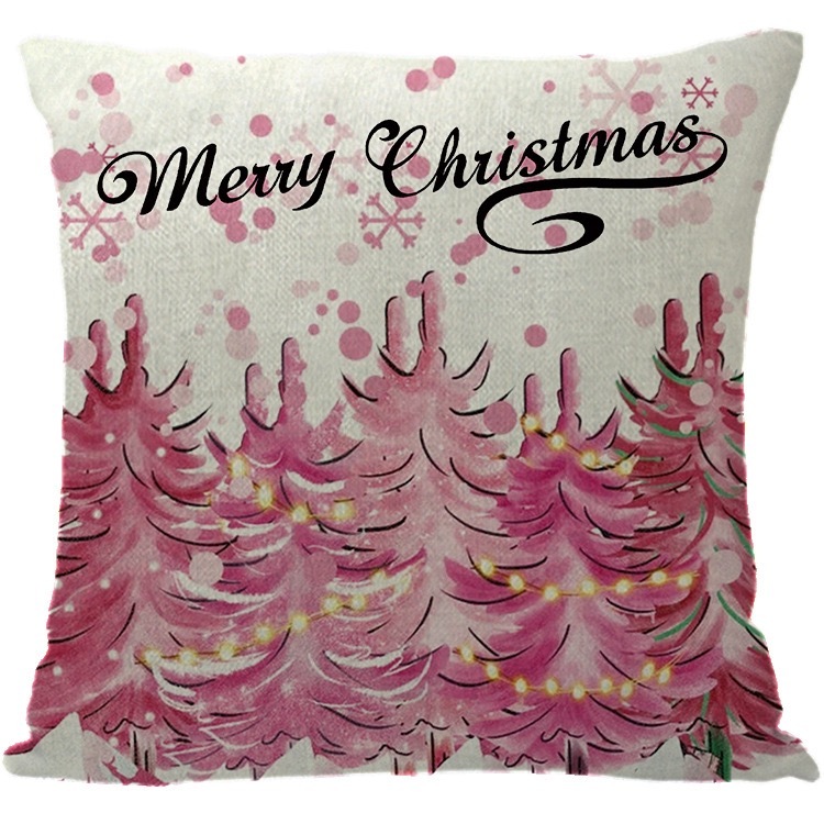 Christmas Design Pink Santa pillowcase - Chinese Warehouse
