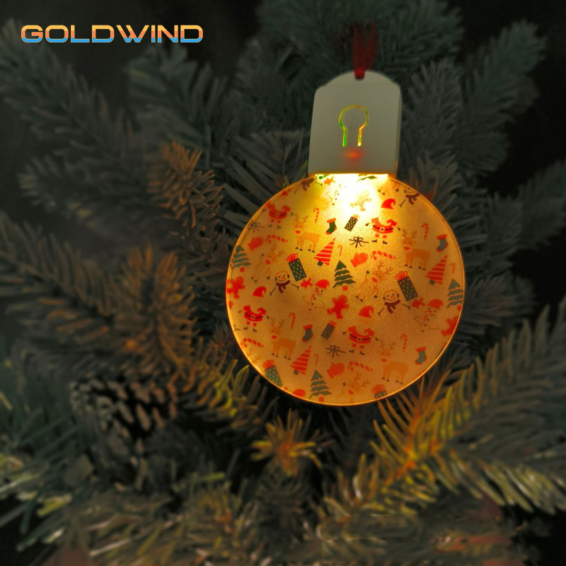 RTS US Warehouse Case of 25pack Sublimation Blank Acrylic Lamp Pendant Ornament For Christmas without Battery