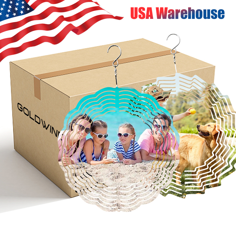 RTS US Warehouse 8"/10" Case of 20pack Sublimation Wind Spinner with Round and Flower Shape