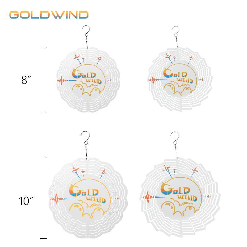 RTS US Warehouse 8"/10" Case of 20pack Sublimation Wind Spinner with Round and Flower Shape