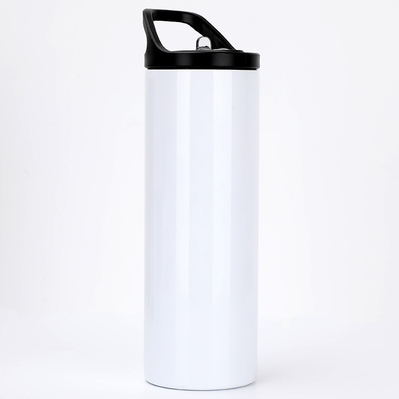 20oz Straight Steel Stainless Steel 304 Sports Water Bottle with Two Lids-- Chinese Warehouse