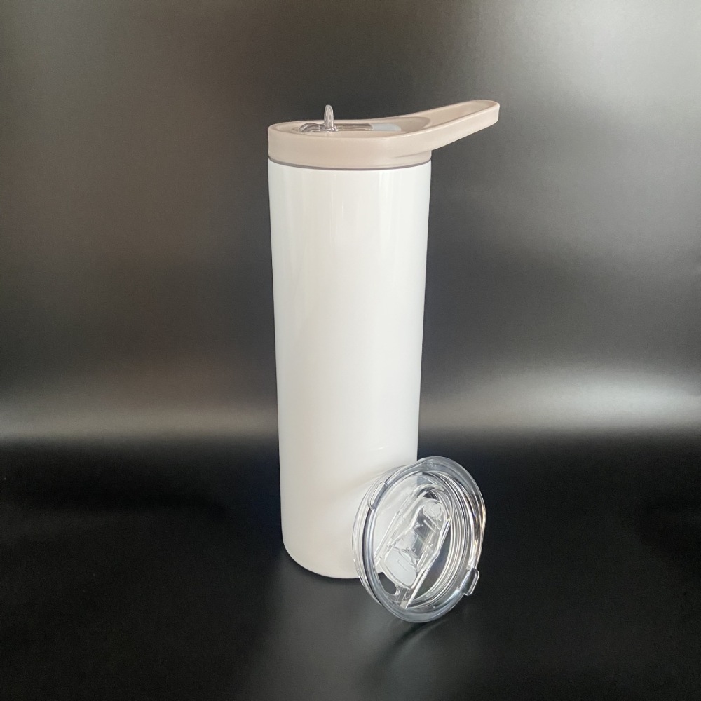 20oz Straight Steel Stainless Steel 304 Sports Water Bottle with Two Lids-- Chinese Warehouse