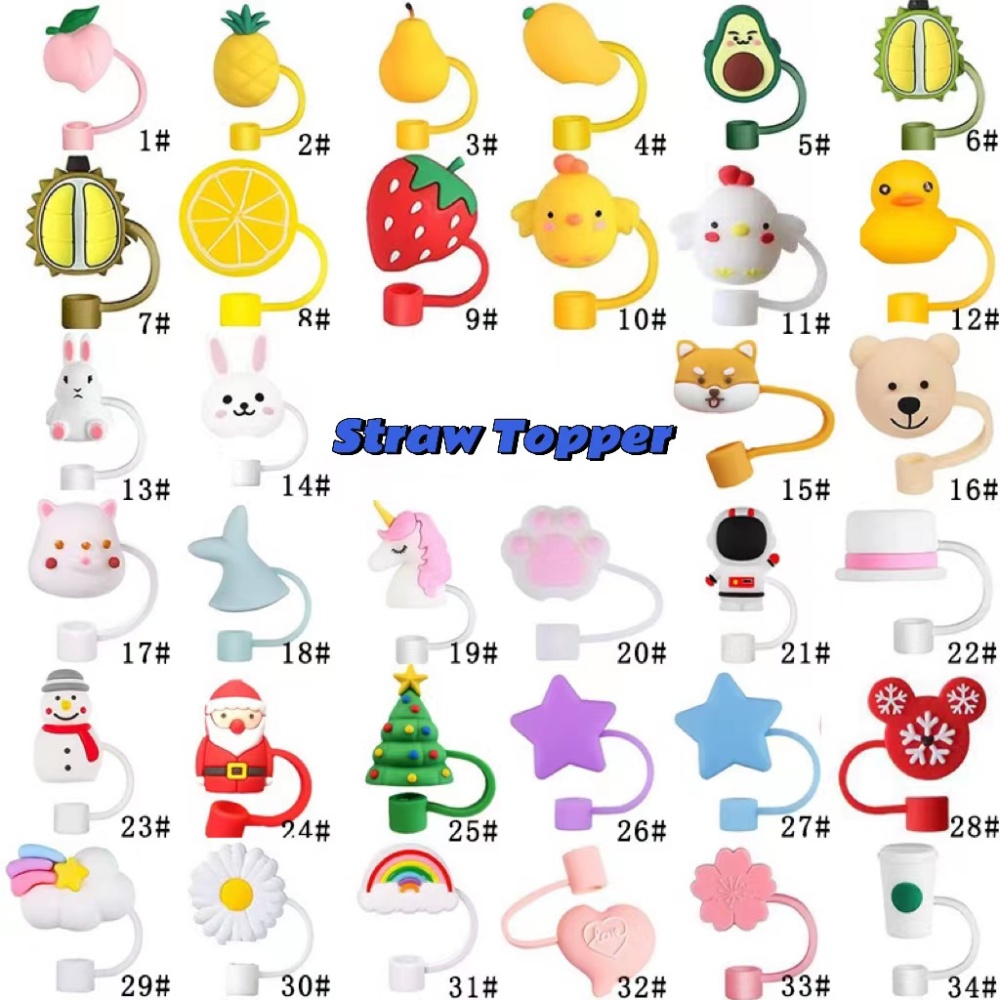 Case of 100pcs Silicone Straw Topper  - Chinese Warehouse