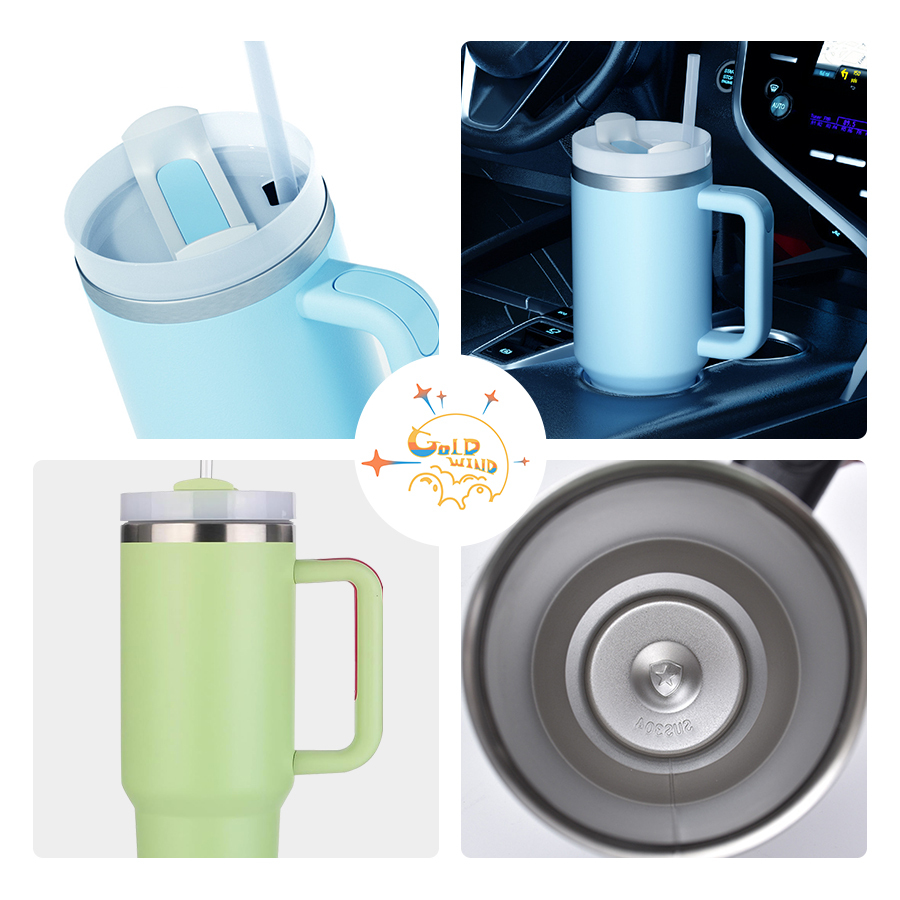 RTS Chinese Warehouse Case of 20pack 30oz Stanly2.0 Powder Coating Tumblers with plastic straw&lids