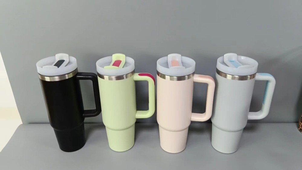 RTS Chinese Warehouse Case of 20pack 30oz Stanly2.0 Powder Coating Tumblers with plastic straw&lids