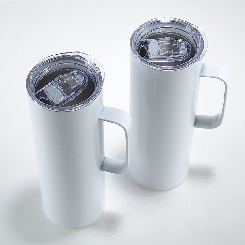 RTS Chinese Warehouse Case of 30pack 20oz White Sublimation Straight Skinny Tumblers with handle