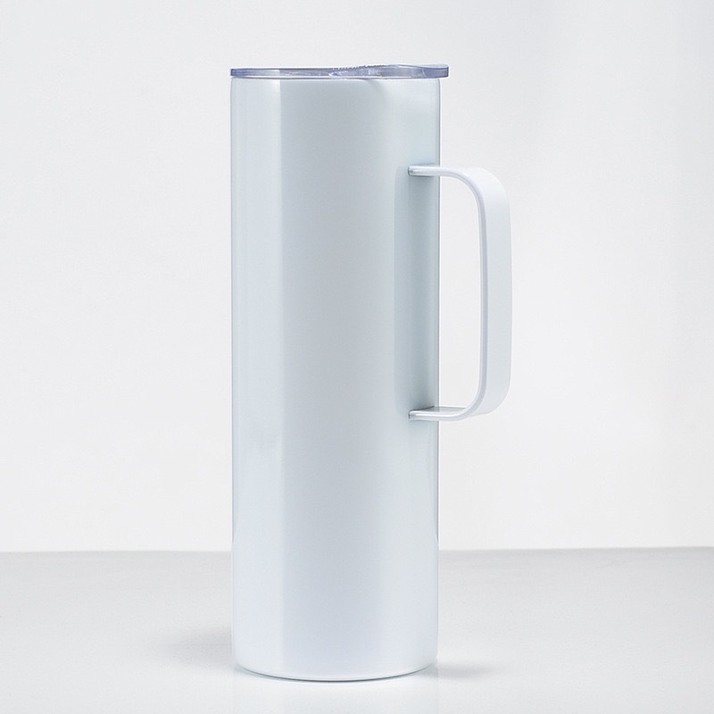 RTS Chinese Warehouse Case of 30pack 20oz White Sublimation Straight Skinny Tumblers with handle