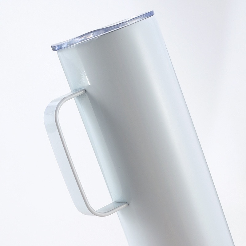 RTS Chinese Warehouse Case of 30pack 20oz White Sublimation Straight Skinny Tumblers with handle