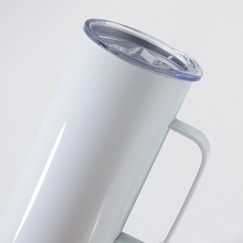 RTS Chinese Warehouse Case of 30pack 20oz White Sublimation Straight Skinny Tumblers with handle