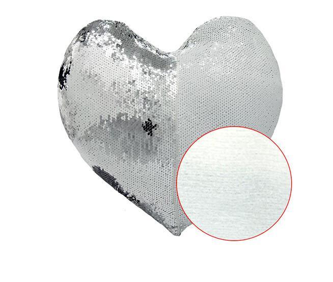 New Heart Shape sublimation blank cushion cover with sequin magic Flip pillow case