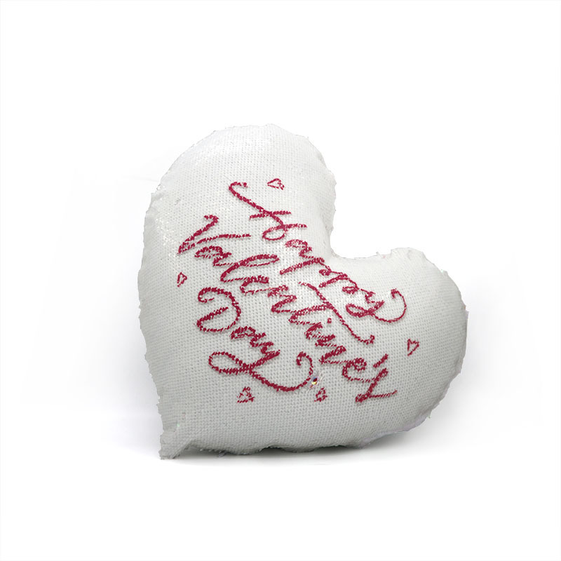 New Heart Shape sublimation blank cushion cover with sequin magic Flip pillow case