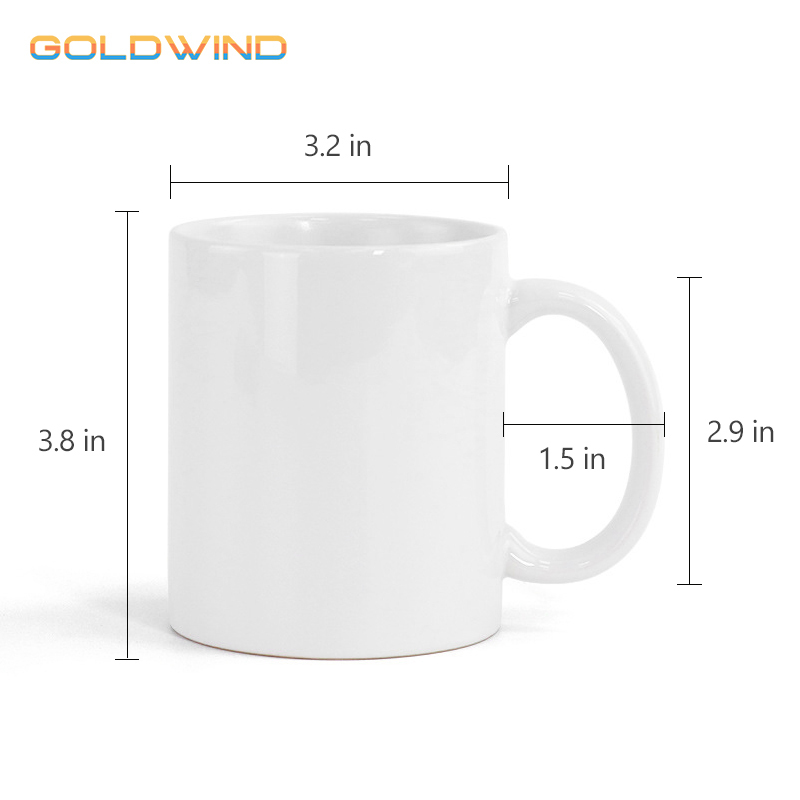 11oz Case of 36pack White Sublimation Ceramic Mugs with White Handle - Chinese Warehouse