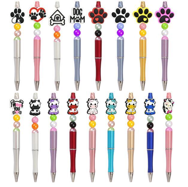 Pens with Beads and Rubber Stopper