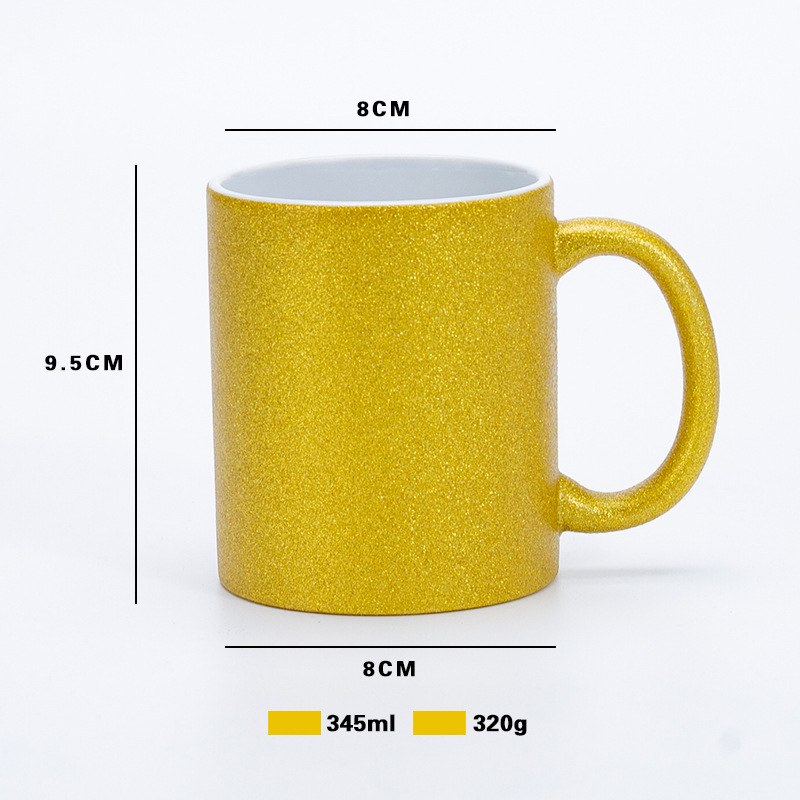 RTS Chinese warehouse 11oz sublimation glitter ceramic mug