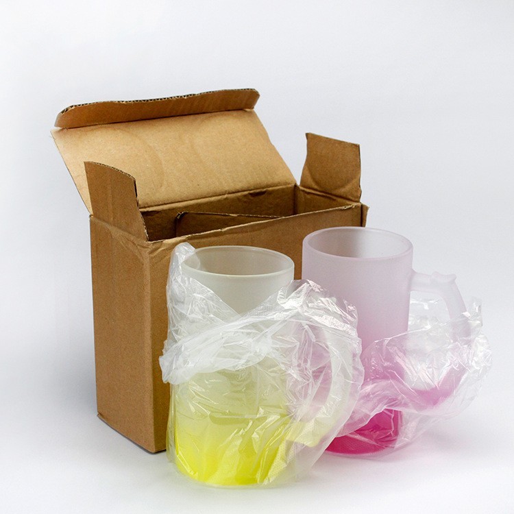 16oz Sublimation Case of 24pack multi color Glass Can With Handle - Chinese Warehouse