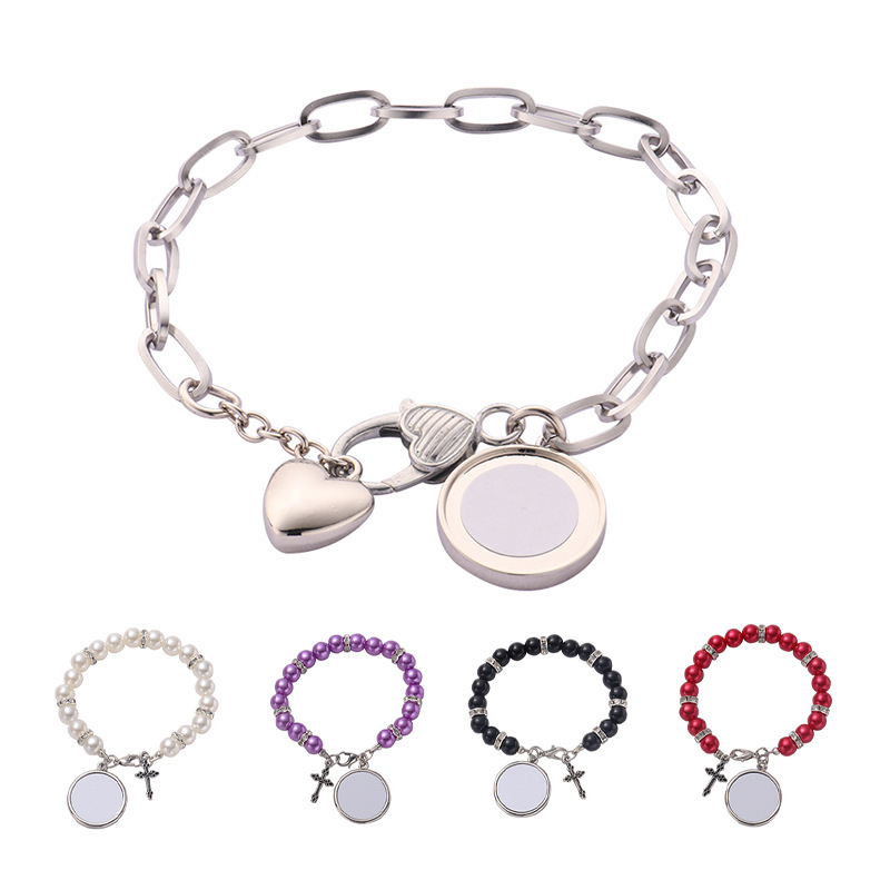 New Style sublimation Heart-Shaped Pearl Bracelet and Colorful Pearl Bracelet - Chinese Warehouse