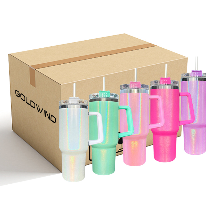 RTS US case of 25packs  40oz Stanley V1.0 Sublimation Rainbow Color Stainless Tumbler