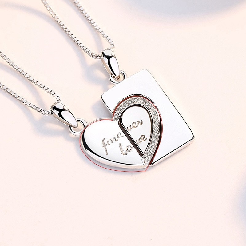 Sterling Silver love interlocking necklace for Valentine's Day - Chinese Warehouse