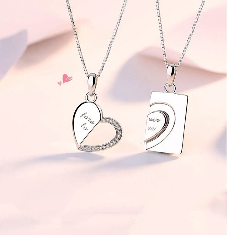 Sterling Silver love interlocking necklace for Valentine's Day - Chinese Warehouse