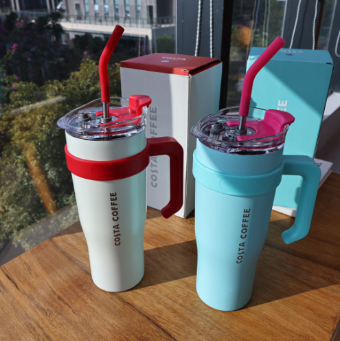 40oz Big Mac Insulated Cup 304 Stainless Steel Car Water Cup Straw Cup Large Capacity Laser Printing - Chinese Warehouse