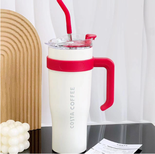 40oz Big Mac Insulated Cup 304 Stainless Steel Car Water Cup Straw Cup Large Capacity Laser Printing - Chinese Warehouse