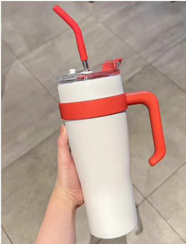 40oz Big Mac Insulated Cup 304 Stainless Steel Car Water Cup Straw Cup Large Capacity Laser Printing - Chinese Warehouse