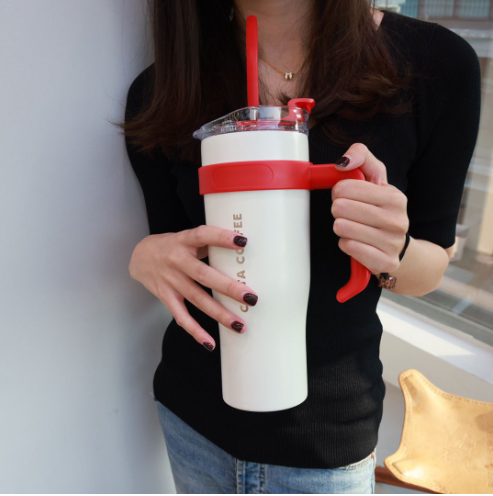 40oz Big Mac Insulated Cup 304 Stainless Steel Car Water Cup Straw Cup Large Capacity Laser Printing - Chinese Warehouse