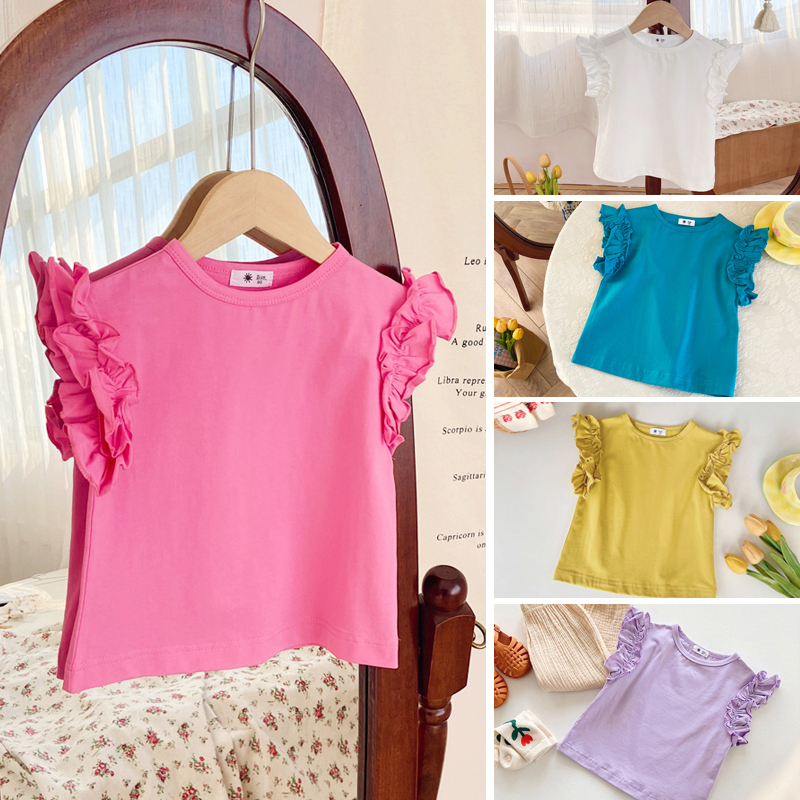 100% Cotton DTF Kids Flower Fleeve T-skirt with Mixed  Sizes and Colors - Chinese Warehouse