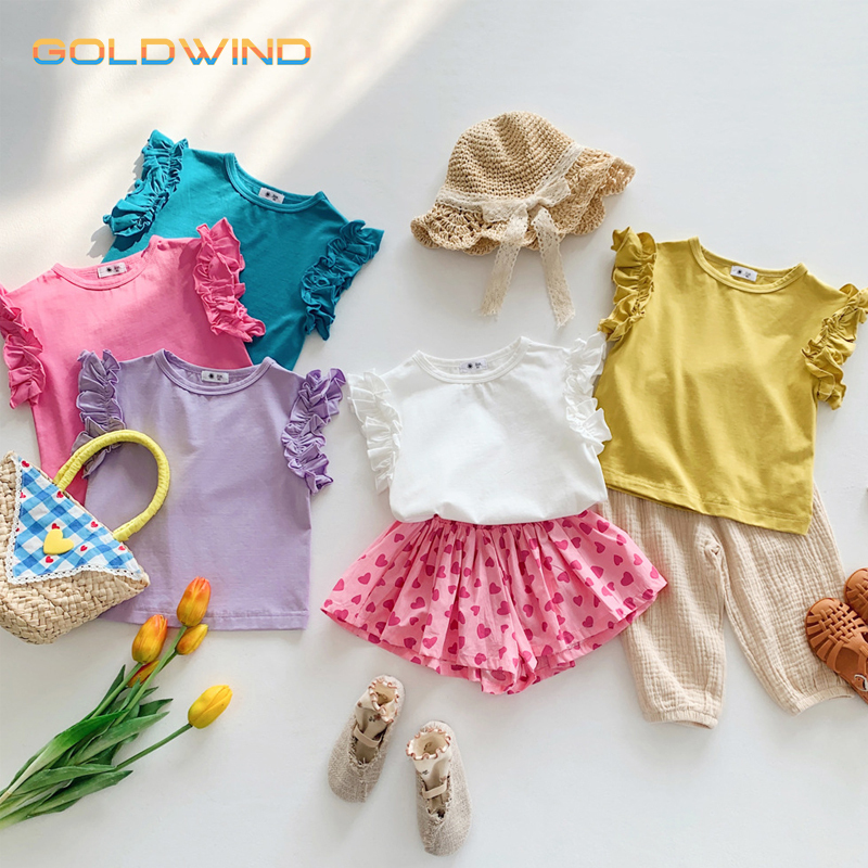 100% Cotton DTF Kids Flower Fleeve T-skirt with Mixed  Sizes and Colors - Chinese Warehouse