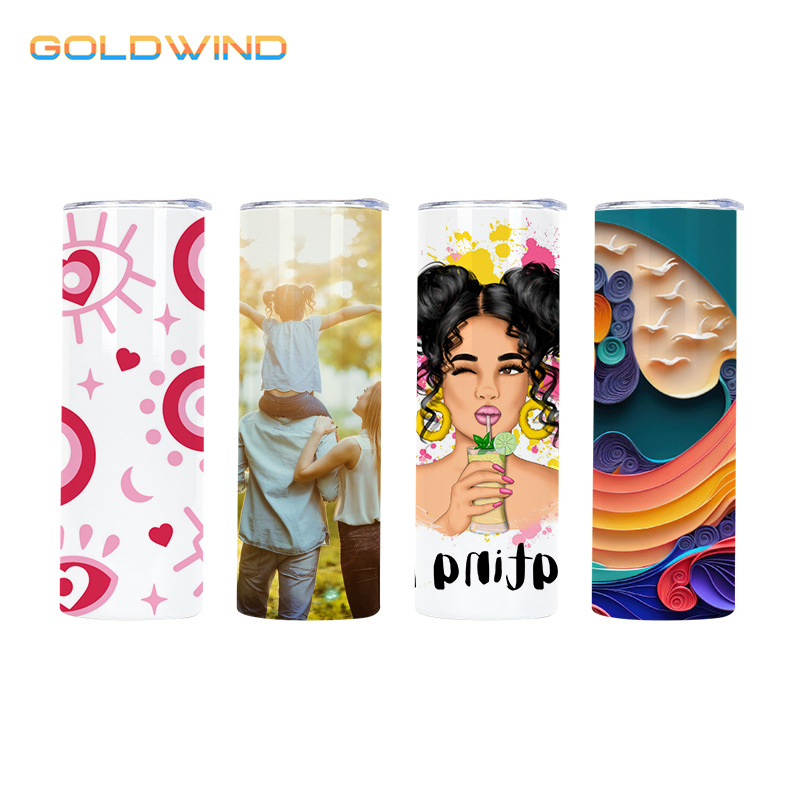 Presale - RTS US Warehouse Case of 25pack 20oz Sublimation Straight Skinny Tumblers with Plastic Straw&Metal Straw&Lids&Straw Brush