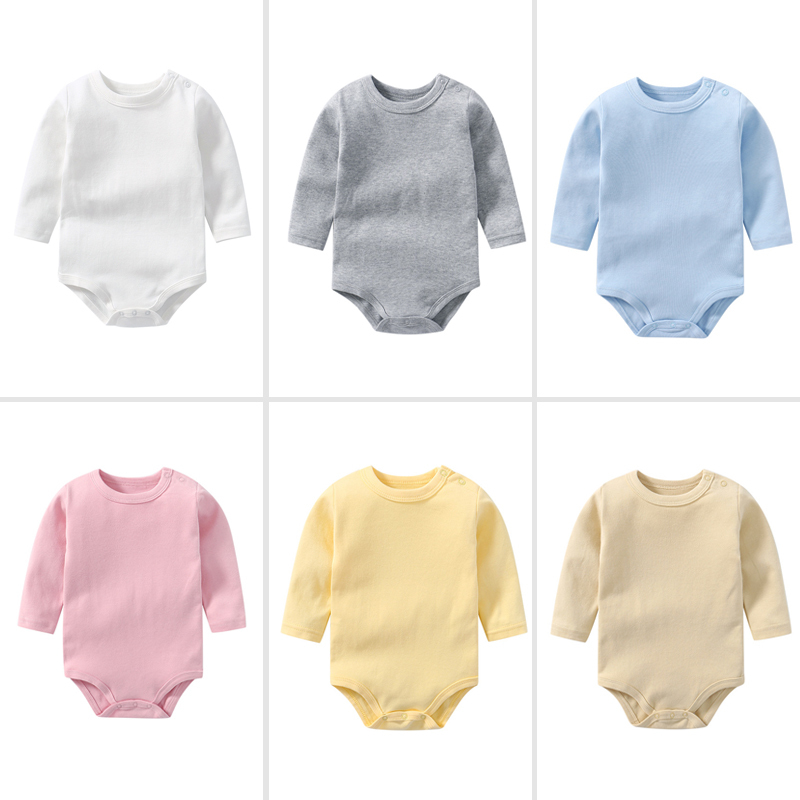Cotton Long Sleeve Baby Onesies with Mixed  Sizes and Colors - Chinese Warehouse