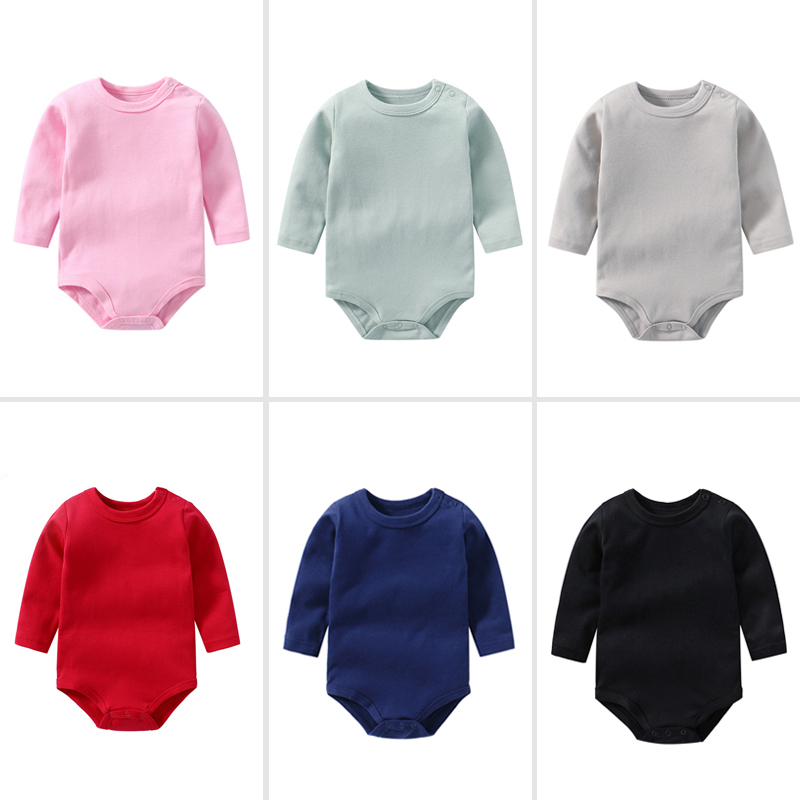 Cotton Long Sleeve Baby Onesies with Mixed  Sizes and Colors - Chinese Warehouse